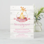 Invitation Girl Giraffe Baby shower par courrier (Debout devant)