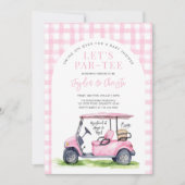 Invitation Girl Golf Let's Par-Tee Tee Time Baby shower (Devant)
