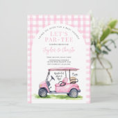 Invitation Girl Golf Let's Par-Tee Tee Time Baby shower (Debout devant)