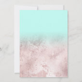Invitation Girl Grunge Rose Gold Mint Parties scintillant Qui (Dos)