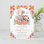 Invitation Girl Jungle Safari Bébé Sprinkle (Debout devant)