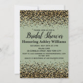 Invitation Girl Leopard Sage Green Black Gold Fête des mariée (Devant)