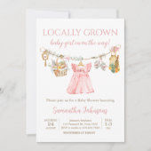Invitation Girl Locally Grown Baby Shower (Devant)