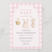 Invitation Girl Locally Grown Pink Baby Shower (Devant)