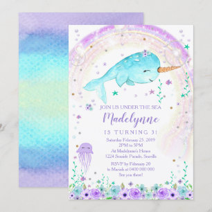 Invitation Girl Narwhal