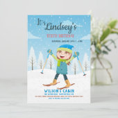 Invitation Girl on Skis (Debout devant)