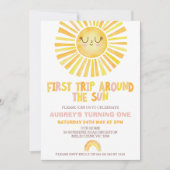 Invitation Girl Orange Premier voyage autour du soleil 1er an (Devant)