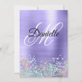 Invitation Girl Periwinkle Parties scintillant Holo Fancy Mon (Dos)
