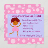 Invitation Girl Pink Bubbles Dance Considérant (Devant / Derrière)