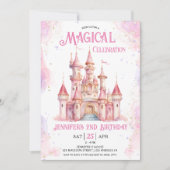 Invitation Girl Pink Castle Princess 2e fête d'anniversaire (Devant)