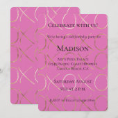 Invitation Girl Rose Gold XOXO (Devant / Derrière)