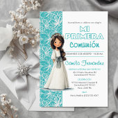 Invitation Girl’s First Communion Cute Catholic Religious