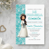 Invitation Girl’s First Communion Cute Catholic Religious