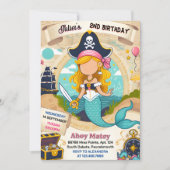 Invitation Girl Ship Enfants Cool Drapeau Bateau Pirate 2e an (Devant)