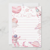 Invitation Girl Space Birthday Time Capsule Card (Devant)