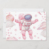 Invitation Girl Space Photo Thank You Card (Dos)