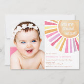 Invitation Girl Sunshine premier voyage autour de la fête d'a (Devant)