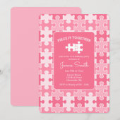 Invitation Girl Sweet Rose Pièce It Ensemble Puzzle Anniversa (Devant / Derrière)