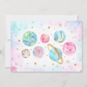 Invitation Girl Two The Moon Space Photo Anniversaire (Dos)