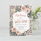 Invitation Girl Wild One Empreinte de léopard Anniversaire (Debout devant)