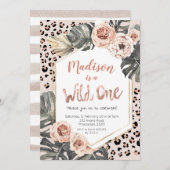 Invitation Girl Wild One Empreinte de léopard Anniversaire (Devant / Derrière)