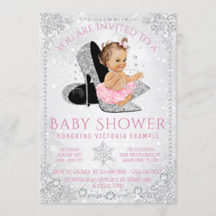 Invitation Girl Winter Wonderland Baby shower de flocon de ne