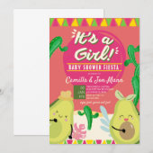 Invitation GIrls Baby shower Fiesta (Devant / Derrière)