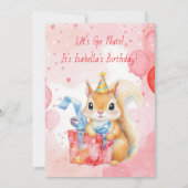 Invitation Girl's Birthday Party  | Adorable Squirrel   (Devant)