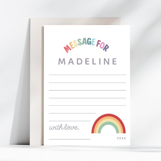 Invitation Girls Colorful Rainbow Birthday Time Capsule Cards