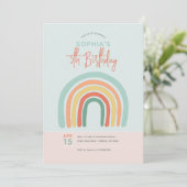 Invitation Girls Cute Boho Rainbow Kids 5e anniversaire (Debout devant)