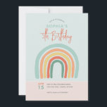 Invitation Girls Cute Boho Rainbow Kids 5e anniversaire<br><div class="desc">Cette mignonne invitation anniversaire de enfant présente un arc-en-ciel rose, orange et bleu boho avec un simple arrière - plan. L'invitation fournit des zones pour vous d'ajouter les détails de votre fête d'anniversaire dans un script minimaliste. Un arc-en-ciel rose assorti se trouve au verso de la carte. Parfait pour l'anniversaire...</div>