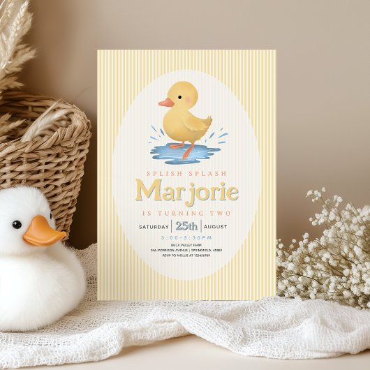 Invitation Girls Duckling Puddle Summer Birthday