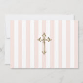 Invitation Girl's First Holy Communion Pink Floral Bow (Dos)