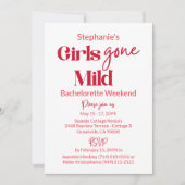 Invitation Girls Gone Mild Classic Bachelorette Beach Weekend (Devant)
