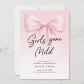 Invitation Girls Gone Mild Elegant Bow Bachelorette Weekend (Devant)