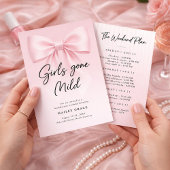 Invitation Girls Gone Mild Elegant Bow Bachelorette Weekend