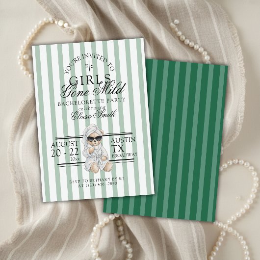 Invitation Girls Gone Mild Spa Bear Bachelorette