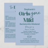 Invitation Girls Gone Mild Teal Bachelorette Beach Weekend (Devant / Derrière)