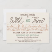 Invitation Girls Green Rodeo Wild et trois 3e anniversaire (Devant)