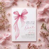 Invitation Girls just wanna be ONE! 1st Birthday Pink Bow