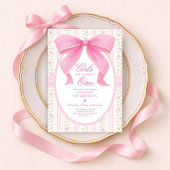 Invitation Girls Just Wanna Be One: Pink Bow 1st Birthday