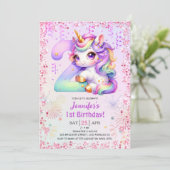 Invitation Girls Magical Unicorn 2e fête d'anniversaire (Debout devant)