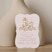 Invitation Girls mignonne Pink Gold Castle Enfants 5e anniver