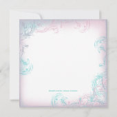 Invitation Girls Paris Baby shower Rose or perles Turquoises (Dos)