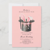 Invitation Girls Pink Bow Magical 1st Birthday (Devant)