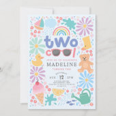 Invitation Girls Pink Two Cool Summer Splash Second Birthday (Devant)