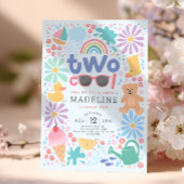 Invitation Girls Pink Two Cool Summer Splash Second Birthday