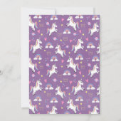 Invitation Girls Purple Girly Unicorn Enfants 4e anniversaire (Dos)