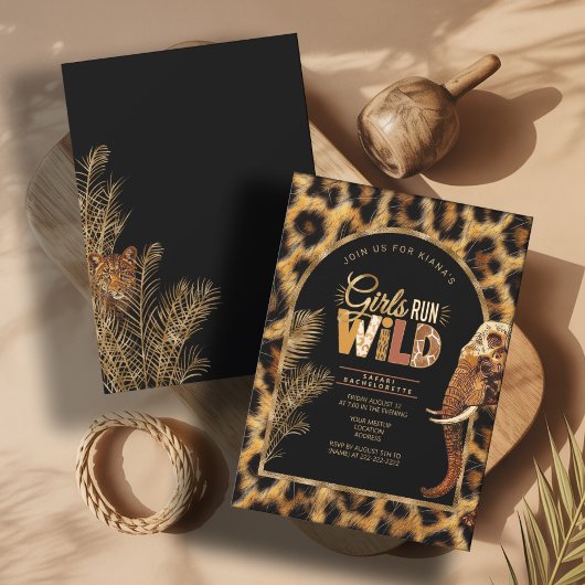 Invitation Girls Run Wild Safari Bachelorette ID1148
