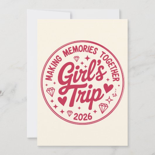 Invitation Girls Trip 2026 Making Memories Together Girly (Devant)
